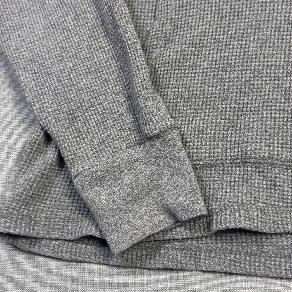 Polo Ralph Lauren Thermal Waffle Knit Hoodie Mens Small Gray Pullover Cotton